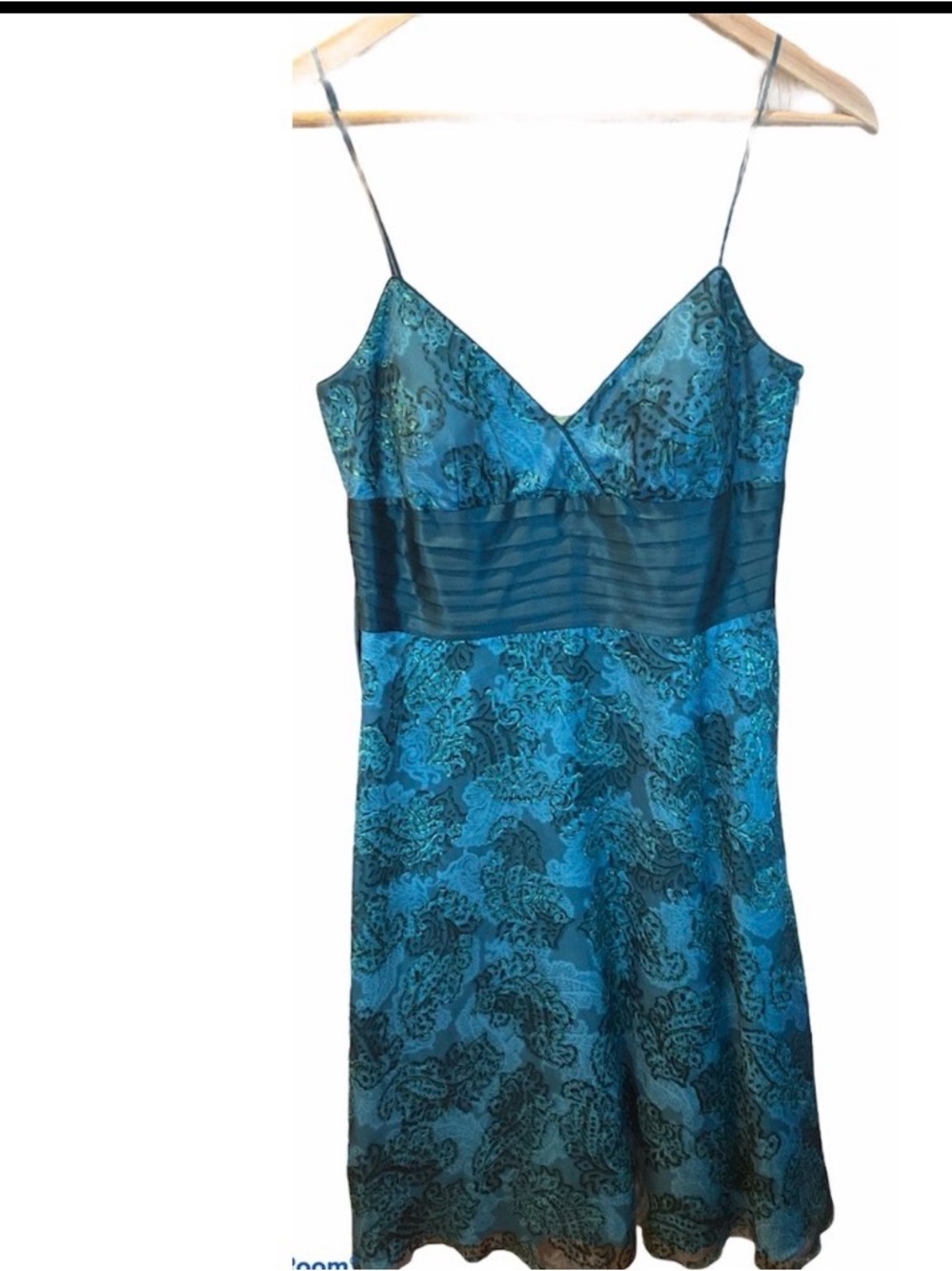Laundry by Shelli Segal Women's Cocktail Party Dress Sz 6 Turquoise Spaghetti